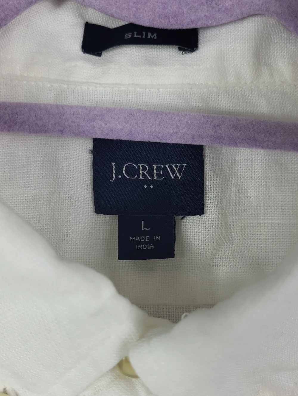 J. Crew Slim White 100% linen Short-Sleeve Button-Down Shirt. Size L